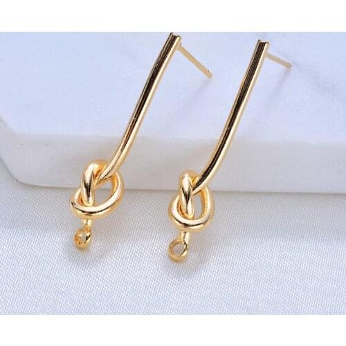 RWJ016 Fashion new populared gold electroplated brass metal earring findings with hoop for jewelry DIY making