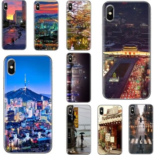 For Huawei P30 P40 P20 P7 P8 P9 P10 Lite Plus Pro 2015 2016 2017 Mini Soft Shell Case City-South-C-Korea-colorful-night-Seoul