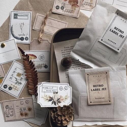 2020 New Arrival White Kraft paper Label Stickers Bullet Journal Month Cohesionless Label Sticker DIY For Scrapbooking