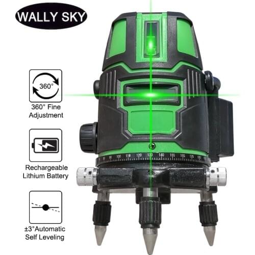 Laser Level 2/3/5 Cross Lines Self-Leveling Green Radius Alternating Direct 360 Rotatable Horizontal Vertical Measuring