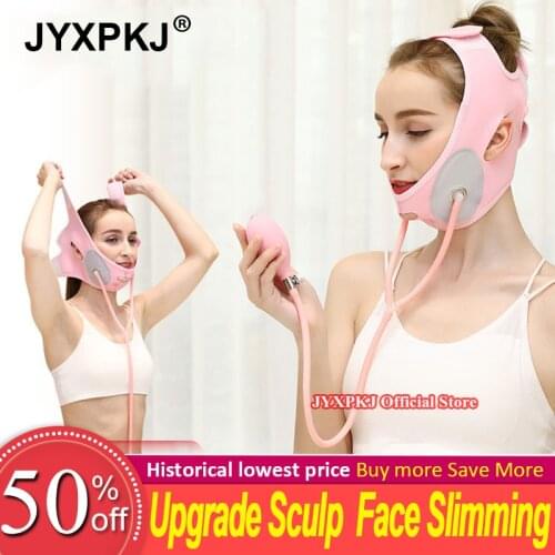 Upgrade Physical Face Slimming Facial Lifting Belt Air Compression Chin Slim Strap Lift V Face Slimming Belt Face Cheek Shaper