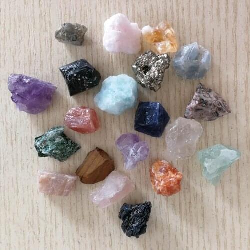 Natural mixed Crystal stone Ore Specimens, Mineral Geology Teaching, Popular Science Material Gifts for Children 20pcs