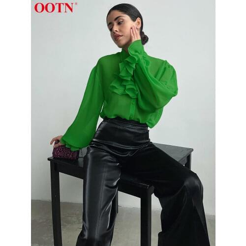 Зеленые блузки OOTN China At AliExpress