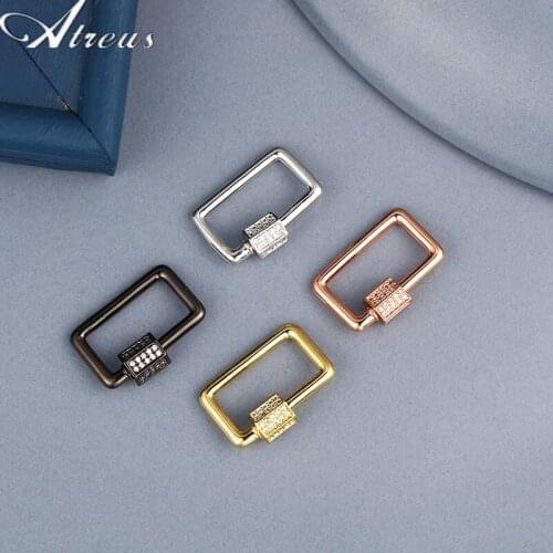 DIY Pendant Carabiner Screw Clasps Decoration Accessories Copper Micro Pave Zirconia Chain Hook Punk Goth Jewelry Making Supply