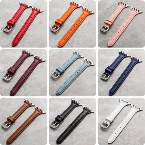 Apple watch 38mm 42mm small waist leather strap for women and men for iwatch replacement bracelet strap 1 2 3 4 5