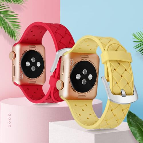 Silicone Strap For apple watch band 44mm 40mm 38mm 42mm correa 44 mm belt rubber wristband for bracelet iwatch serie 6 5 4 3 Se