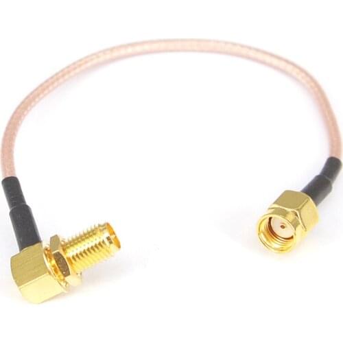 RP SMA Cable RP SMA Female Rightangle to RP SMA Male Coax FPV Antenna Adapter Pigtail Extension Cord RF Connector Cable