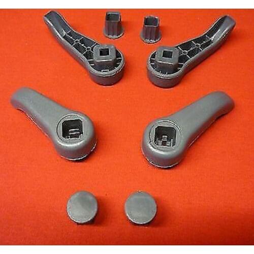 New 1 Pair Car Seat Adjusting Lever Handle Pull Handles For Renault Clio MK2 Interior Hand Seat Tilt Pull Set Dark Grey & black