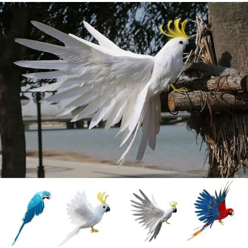 Garden Ornament Artificial Bird Parrot Figurine Home Office Decor Desk Decor
