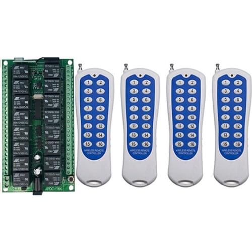 1000M Long Range DC 12V 24V 16CH Radio Controller RF Wireless Remote Control Switch System,315/433 Mhz,Transmitter + Receiver