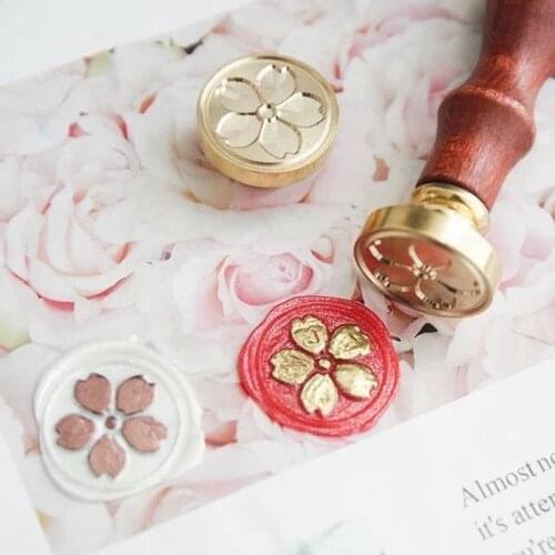 Sakura Wax Seal Stamp kit - wedding envelope seal - custom wax stamp - wedding invitation seals - flower sealing wax kit