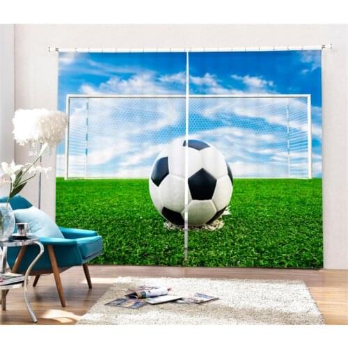 Football Curtain Luxury Blackout 3D Window Curtain For Living Room Bedroom Drapes Cortina Rideaux Customized size Cushions cover