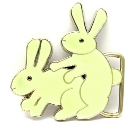Western cowboy zinc alloy personality cute rabbit unisex belt buckle gift