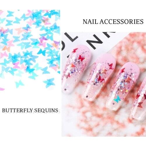 1pcs 3D Butterfly Nail Glitter Sequins Colorful Laser Nail Sequin Acrylic Pailleter Holographic Sparkle For Nail Art Decoration