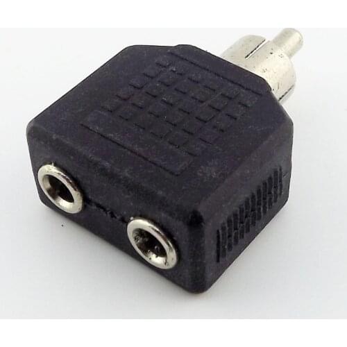 10pcs RCA Male Plug To Dual 3.5mm Female Stereo Y Splitter Audio Adapter Connector