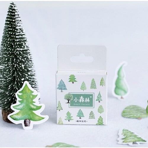 46pcs Small fresh forest creative boxed stickers Hand Account Paper Decorative collage journal Scrapbooking