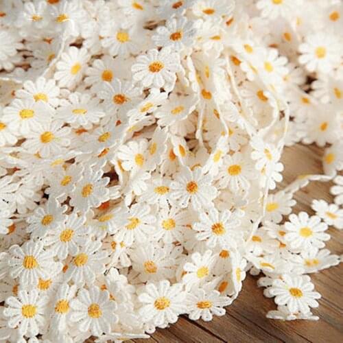 5Meters Embroidery Daisy Lace Wedding Dress Decoration Accessories Patchwork Fabric DIY Sewing Home Furnishing Cloth 2.5cm Width