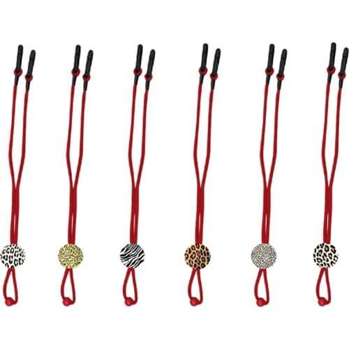 5Pcs 40cm Adjustable Rubber Leopard Printed Adult Face Cover Extension Cord Lanyard for Kids Face Cover Mask Accessories