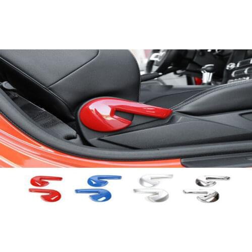Free Shipping 4 colors Car Styling Interior Decorations Seat Backrest Adjust Handle Lever for Ford Mustang 2015 2016 2pcs/set