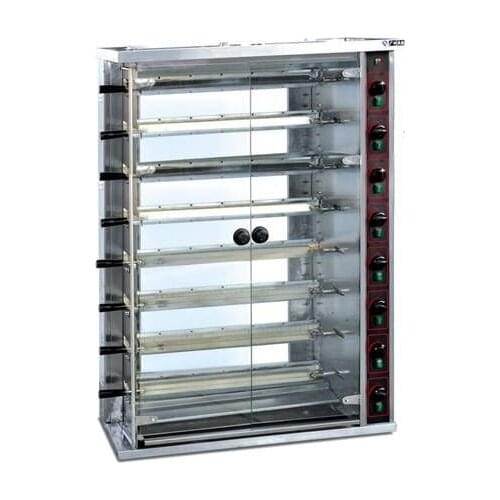 Free shipping by sea Eight big skewers and eight burner Gas duck roaster machine commercial chicken BBQ grill, chicken oven