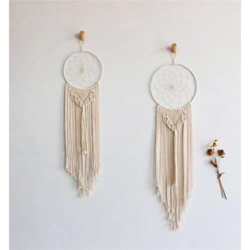 Bohemian Handwoven Cotton Rope Hanging Dreamcatcher Wall Decoration Weaving Ornaments Crafts Living Room Decor Home Decoration