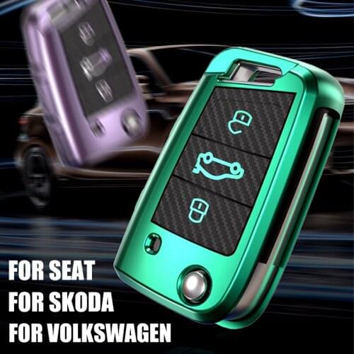 Car Key Cover Case For VW Golf 7 MK7 Jetta POLO Tiguan Passat For Skoda Octavia A5/A7 Fabia Kodiaq Karoq For SEAT Ibiza Leon