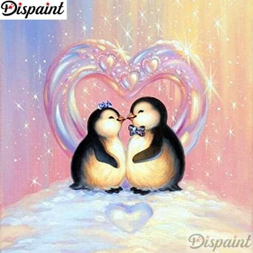 Dispaint Full Square/Round Drill 5D DIY Diamond Painting "Animal penguin" 3D Embroidery Cross Stitch 5D Home Decor A18486