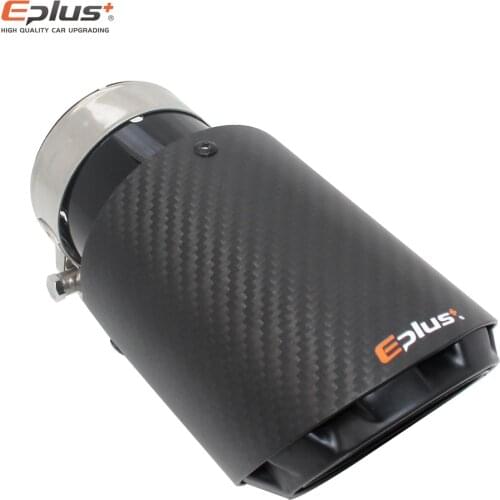 EPLUS latest 3 layer Twill Matte carbon Car Mufflers Tip Universal stainless Black Exhaust pipe Muffler nozzle Decoration For Ak