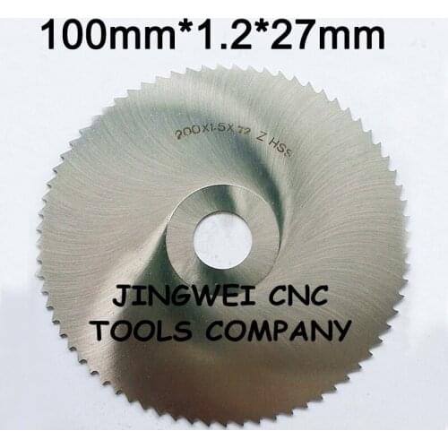 HSS circular slitting saw blade milling cutter 100mm out dia * 1.2mm thickness*27mm inner dia * standard teeth no