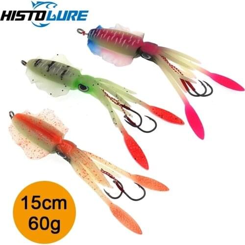 Soft Lure 15cm/60g Luminous Squid fishing lures Octopus lure sea fishing wobbler bait squid jigs Artificial Soft Bait