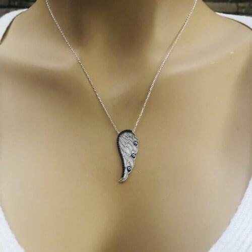 Winged Angel 925 Sterling Silver Necklace Women Girls Gift Jewelry Accessories Fashion Handmade Elegant Chain