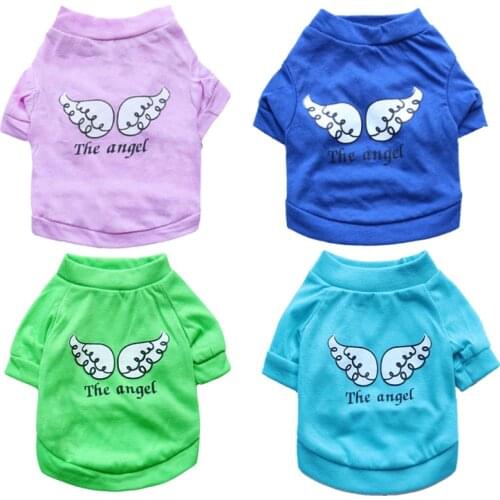 Summer Spring Dog T-Shirt Cotton Dog Clothes Chihuahua Small Dogs Puppy Printed Vest T-Shirt Cat Clothing Pet Apparel Clothes