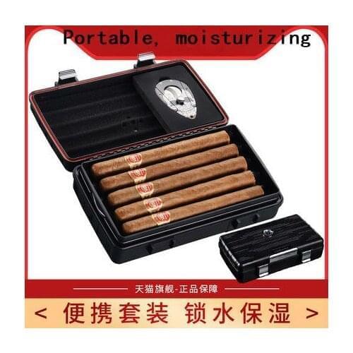Cigar box portable scissors set 10 pieces in multiple colors Moisturizing can be matched with cigar cutter