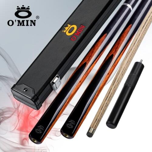 NEW O'MIN Green Wood 3/4 Snooker Cues 10mm Tip Good flexibility Handmade Solid wood with Extension Billiards Stick Kit Black 8