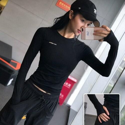 2020 New Style Spring And Summer Long sleeves T-shirt Tight Sports Coat Womens Fitness Training Quick-Dry Clothes Running