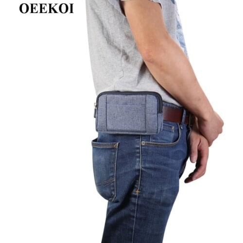 OEEKOI Universal Denim Belt Clip Sport Pouch Case for Xiaomi Redmi Note 10T/Note 10 5G