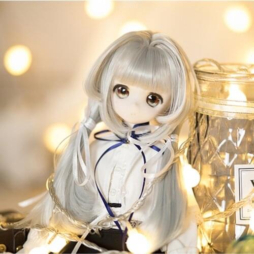 1/3 1/4 1/6 Bjd Wig High Temperature Sliver Gray Wire Bjd Wig SD For BJD Doll Wig