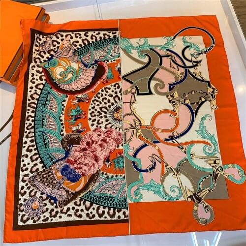 90CM Manual Hand Rolled Twill Silk Scarf Women Feather Patchwork Square Scarf Echarpes Foulard Female Curled Wraps Bandana Hijab