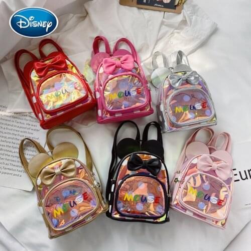 Disney cartoon Mickey ears school bag kindergarten children sequined PU backpack cute baby Mickey mouse cute backpack