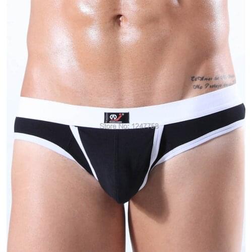 Sexy Mans Cotton Points Warehouse Design Thongs Male Penis Hole & Penis Sheath T-Back Underwear 4 Colors 4 Size Offer