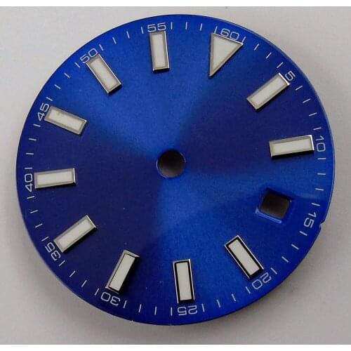 29mm Blue Sterile Watch Dial Luminous Fit ETA2836 Miyota 8215 821A 8205 MOVEMENT