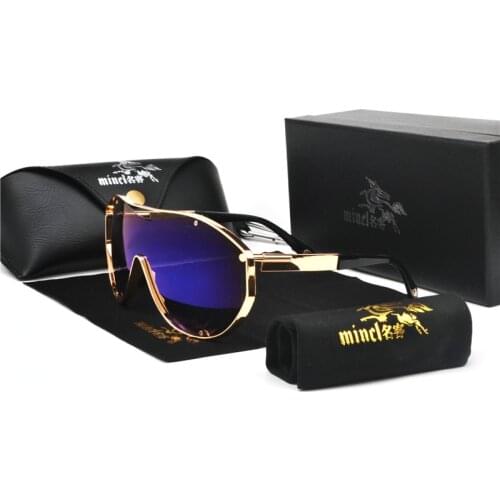 Fashion Vintage Gold Blue Goggle Sunglasses Women Male Sun Glasses Party Beach 2020 Summer Metal Candy Color Red Yellow NX