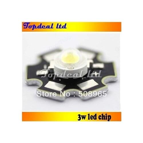 100x High Power 3W Cold White LED Bead Chip 30000K -35000K 180-200Lm 3.2-3.4V 700mA with star base