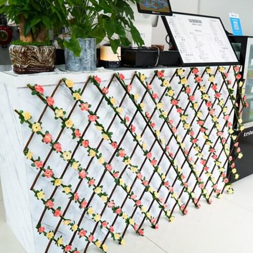 Hanging Ivy Leaves Courtyard Fence Radish Seaweed Grap Wooden Telescopic Artificial Wood Home Garden Decoration