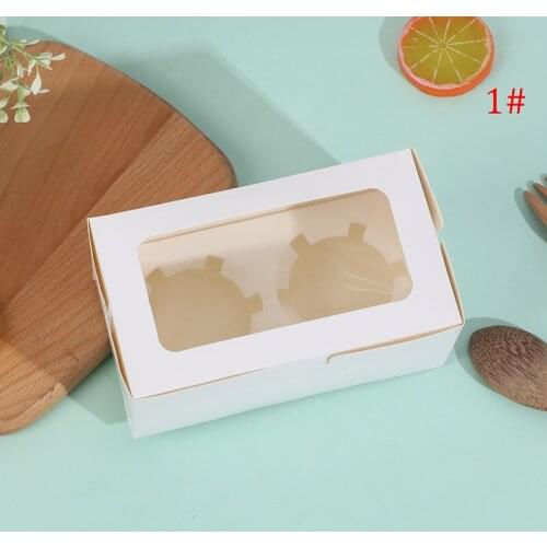 1/5/10pcs Kraft Paper Cupcake Packing Box With Window Cardboard Cake Muffin Cookies Candy Box Wedding Party Birthday Favors