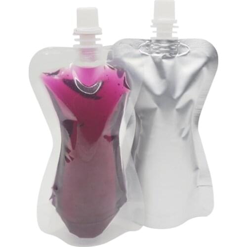 100 ML 20 PCS Shaped Spout Stand Up Bag Liquid Bag Pack Out door Folding Water,Beverage,Squeeze pouch Spout Pouch Free Shipping