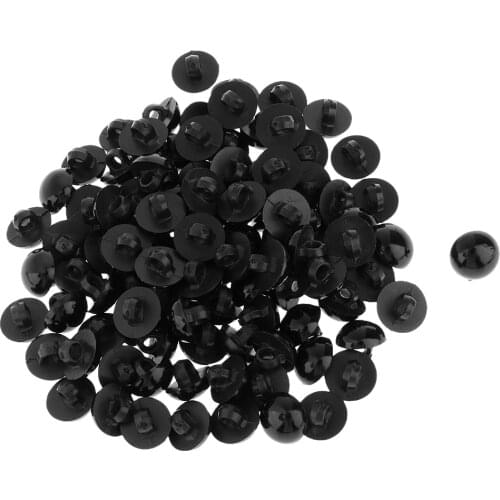 100Pcs Mushroom Button Domed Sewing Animal Eyes for Baby Clothes Plush Animal Doll DIY Craft Black 12mm