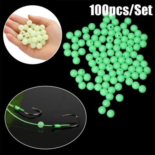100pc/bag Fishing Floats Beads Luminous Light Glowing Balls For Night Fishing