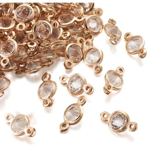 100pcs Iron Glass Links/Connectors for Jewelry Making DIY Bracelet Necklace Accessories Findings