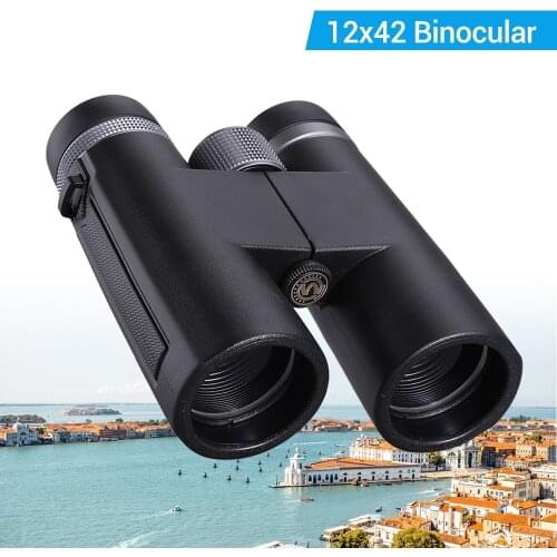 12x42 Binoculars Telescope BAK4 Waterproof Super-Multi Coating High Power Prism Optics HD for Camping Hunting Tools